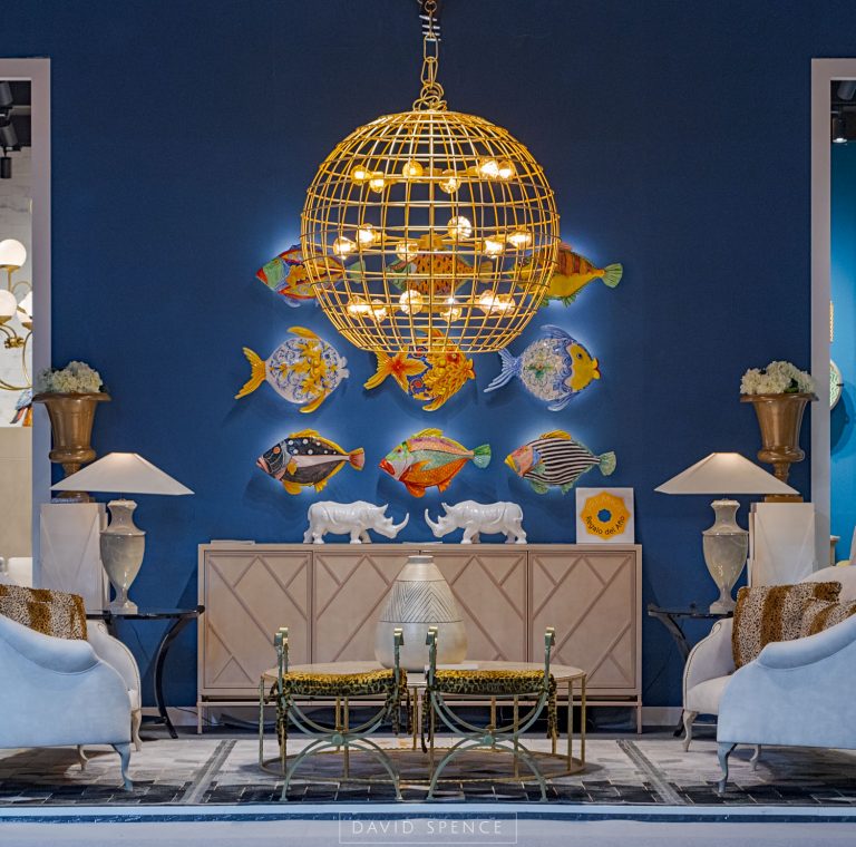 Diseño Interior Azul Dorado Blanco